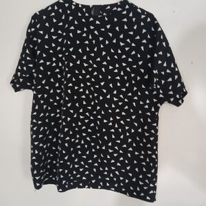 Black and White Geometric Women's Blouse (0307)